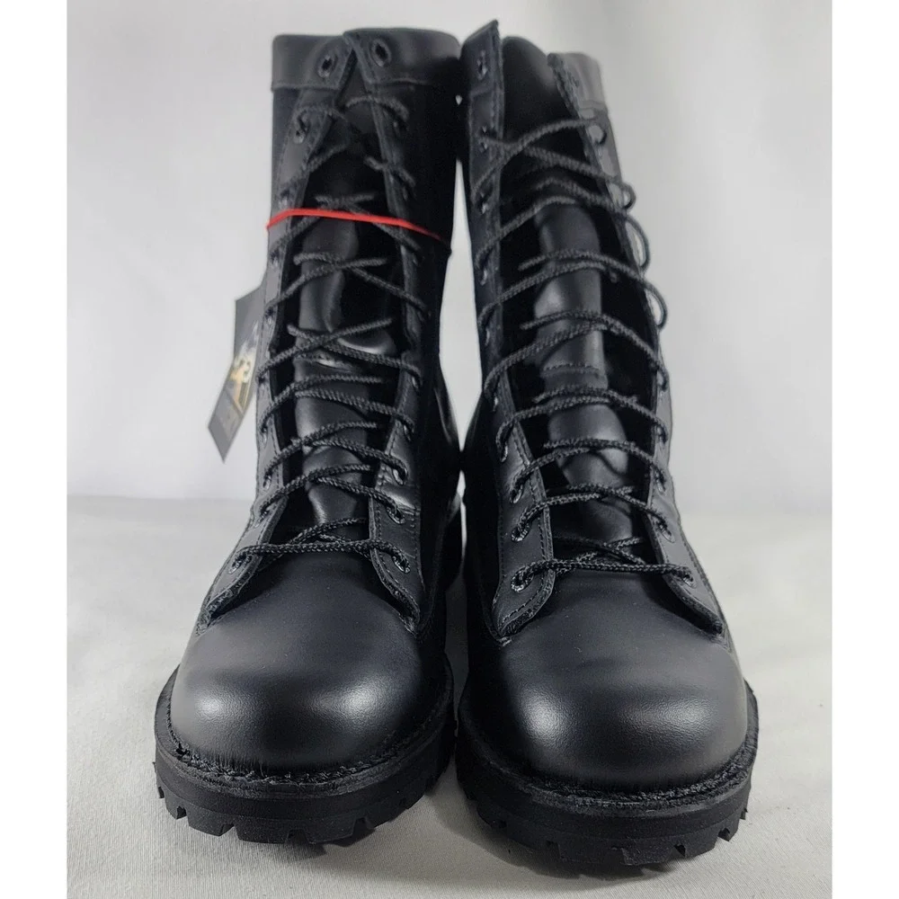 Rocky Men's Black Leather Portland Lace-up‎ Waterproof Combat Boots Vibram Soles